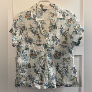 Eddie Bauer Fishing Print Button Down
